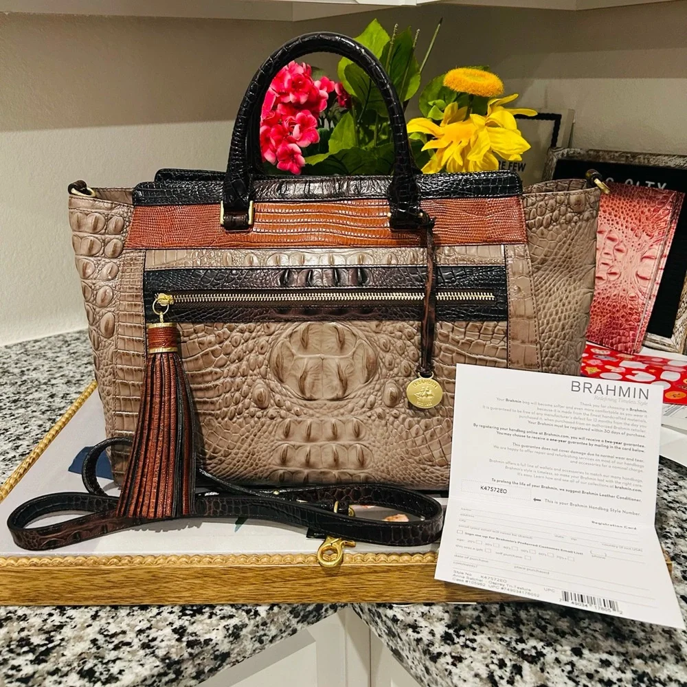 Brahmin Osprey Tri-Texture Anna Satchel